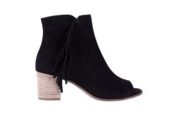 Botki Bayla-118 3113 Crosta Nero, Czarny, Skóra naturalna - 36. Czarne botki damskie Bayla, z materiału, z otwartym noskiem, bez obcasa, bez zapięcia. W wyprzedaży za 89.10 zł.