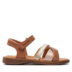Sandały Froddo. Brązowe sandały dziewczęce Froddo, bez zapięcia. Za 299.99 zł.