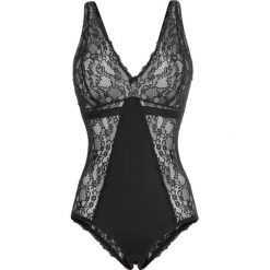 Body bez fiszbinów, z delikatnym efektem modelowania sylwetki. Body damskie bonprix, bez wzorów, z koronki. Za 119.99 zł.