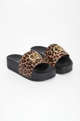 Klapki damskie ze zwierzęcym wzorem LIU JO. Klapki damskie Liu Jo, bez wzorów, bez obcasa. Za 319.00 zł.