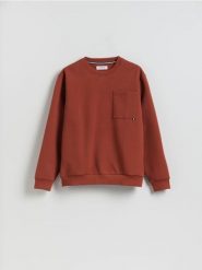 Bluza regular z bawełną - bordowy. Czerwone bluzy męskie Reserved, l, bez wzorów, z bawełny, bez kaptura. Za 109.99 zł.