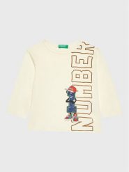 United Colors Of Benetton Bluzka 3VR5G106B Écru Regular Fit. T-shirty dla chłopców United Colors Of Benetton, bez wzorów, z bawełny, bez ramiączek. Za 59.00 zł.