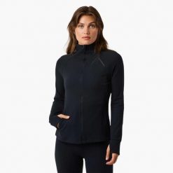 Kurtka treningowa trening damska Swedemount Move Full Zip Jacket szybkoschnąca. Czarne kurtki damskie SWEDEMOUNT, bez wzorów, bez kaptura, do biegania. W wyprzedaży za 179.99 zł.