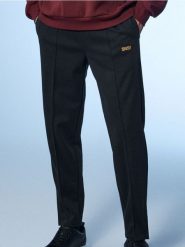 Spodnie tapered fit - granatowy. Niebieskie spodnie materiałowe męskie Sinsay, l, bez wzorów. Za 69.99 zł.