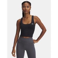 Koszulka treningowa damska Under Armour Motion Tank. Czarne koszulki sportowe damskie Under Armour, s, bez wzorów, bez kołnierzyka, bez ramiączek, na fitness i siłownię. Za 135.60 zł.