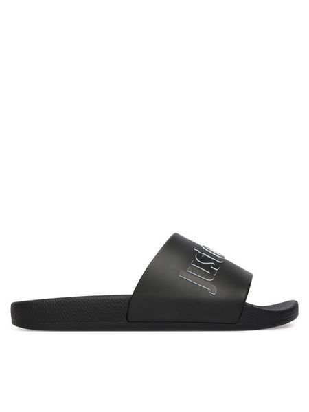Just Cavalli Klapki 80RA3SZ1 ZSE50 Czarny. Czarne klapki damskie Just Cavalli, bez wzorów, bez obcasa. Za 329.99 zł.