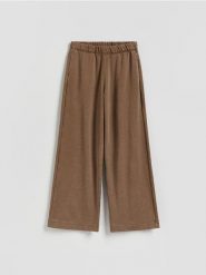 Spodnie dresowe z bawełną - brązowy. Brązowe spodnie dresowe damskie Reserved, l, bez wzorów, z bawełny. Za 99.99 zł.