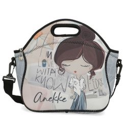 Torebka na lunch damska Anekke, wykonana z materiału tekstylnego z dekoracyjnym nadrukiem zamykana na zamek, niebieska, 42484-112. Niebieskie torby i plecaki dziecięce Anekke. Za 119.00 zł.