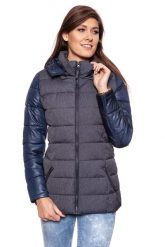 DAMSKA KURTKA ZIMOWA TOM TAILOR MATERIAL MIX JACKET 3521685.00.71 COL. 6012. Szare kurtki damskie Tom Tailor, na zimę, l, bez wzorów, z materiału, z kapturem. W wyprzedaży za 99.99 zł.