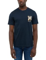 Męski T-Shirt Mustang Style Austin Dark Sapphire 1016868 4136. Niebieskie t-shirty męskie Mustang, l, bez wzorów, bez kołnierzyka. Za 79.99 zł.