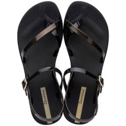 Buty do chodzenia damskie Ipanema Fashion Sand Viii Fem. Czarne klapki damskie Ipanema, bez wzorów, z materiału, bez obcasa. Za 99.00 zł.