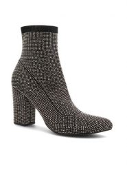 Nine West Botki KAS BYCCC03 Czarny. Czarne botki damskie Nine West, z materiału, bez obcasa, na słupku, bez zapięcia. Za 299.99 zł.