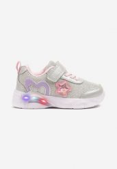 Srebrne Buty Sportowe Sneakersy z Sercem Ledami i Gwiazdkami Ulamaris. Szare buty sportowe dziewczęce Born2be, bez wzorów, z jeansu, bez zapięcia. Za 74.99 zł.
