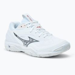 Buty do piłki ręcznej damskie Mizuno Wave Stealth 6. Białe obuwie sportowe damskie Mizuno, bez wzorów, do piłki ręcznej, mizuno wave. Za 349.99 zł.