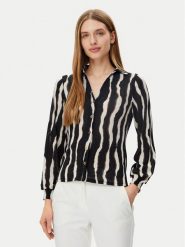Morgan Koszula 251-TRIBO Czarny Regular Fit. Czarne bluzki damskie Morgan, xl, bez wzorów, z syntetyku, bez kołnierzyka, bez ramiączek. Za 139.99 zł.