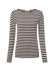 Marc O'Polo koszulka z długim rękawem Kobiety Bawełna brązowy|biały, XS. Białe t-shirty damskie Marc O'Polo, xs, bez wzorów, z bawełny, bez kołnierzyka. Za 219.95 zł.