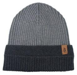 Jesienno-Zimowa Czapka (beanie) – Alties - Popiel z Grafitem. Szare czapki i kapelusze męskie Alties, na zimę, bez wzorów, z dzianiny, sportowe. Za 59.00 zł.