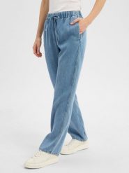 Samsøe Samsøe spodnie z lyocellu - Sahoysa Kobiety Lyocell niebieski, S. Niebieskie spodnie materiałowe damskie Samsøe & Samsøe, s, bez wzorów, z denimu. Za 429.95 zł.