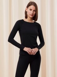 Triumph Bluzka Flex Smart Top LSL EX 01 10216446 Czarny Slim Fit. Czarne bluzki damskie Triumph, l, bez wzorów, z syntetyku, bez kołnierzyka, bez ramiączek. Za 219.99 zł.