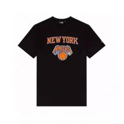 T-Shirt NBA New York Knicks New Era Noir. Czarne t-shirty męskie New Era, m, bez wzorów, z materiału, eleganckie, bez kołnierzyka. Za 126.50 zł.