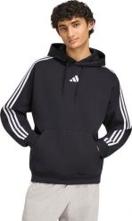 Adidas Bluza męska adidas Essentials 3-Stripes Fleece Hoodie czarna KY6602 M. Czarne bluzy męskie Adidas, m, bez wzorów, bez kaptura. Za 279.71 zł.