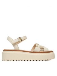 Liu Jo Sandały Bessie 01 SA6159 PX026 Biały. Białe sandały damskie Liu Jo, bez wzorów, ze skóry, bez obcasa, na koturnie, bez zapięcia. Za 559.99 zł.