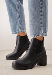 Czarne Klasyczne Botki Sztyblety VICES na Słupku Cezeira. Czarne botki damskie Born2be, eleganckie, bez obcasa, na obcasie, bez zapięcia. Za 109.99 zł.