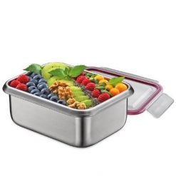 Pojemnik na lunch, 1,0 l, 14 x 18,5 x 7,5 cm, stal nierdzewna/tworzywo sztuczne. Szare torby i plecaki dziecięce Kuchenprofi, z tworzywa sztucznego. W wyprzedaży za 96.90 zł.