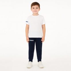 Komplet dresowy dla chłopca ARIA JR. Białe spodnie sportowe dla chłopców Legea, bez wzorów, z bawełny, sportowe, krótkie, na jogę i pilates. W wyprzedaży za 76.00 zł.