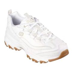 Buty Kobieta Skechers D´Lites biały. Białe trekkingi damskie Skechers, trekkingowe. Za 263.99 zł.