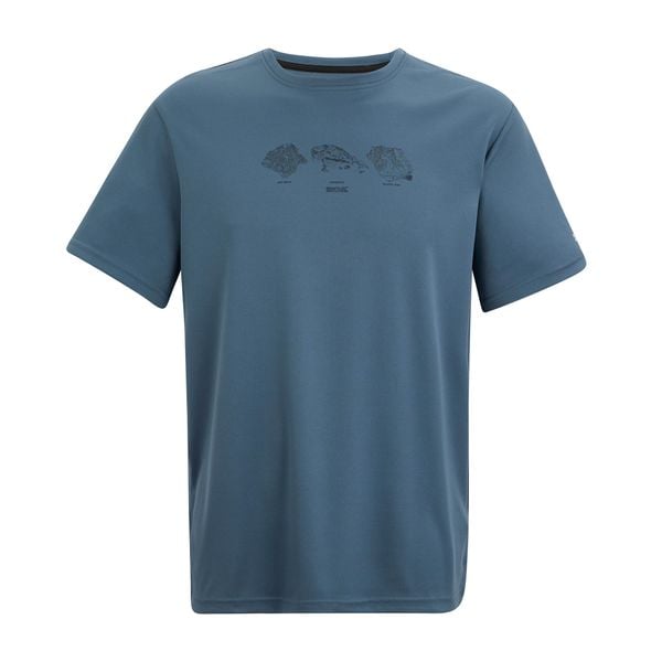 T-shirt Męski Ilustracja Fingal. Niebieskie koszulki sportowe męskie Regatta, l, bez wzorów, z jersey, bez kołnierzyka. Za 75.99 zł.