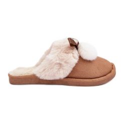 Kapcie Damskie Z Futerkiem Camel beżowy. Brązowe kapcie damskie bez wzorów. Za 82.20 zł.