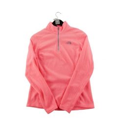 Second life - Bluza polarowa damska TKA Glacier ¼ Zip - Jak nowy. Czerwone bluzy damskie The North Face, l, bez wzorów, z materiału, bez kaptura. Za 164.76 zł.