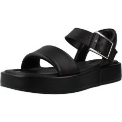 Sandały CLARKS ALDA STRAP Czarny. Czarne sandały damskie Clarks, bez wzorów, ze skóry, bez obcasa, bez zapięcia. Za 236.99 zł.