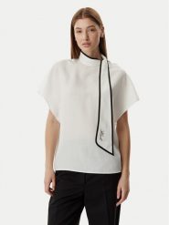 KARL LAGERFELD Bluzka B2W11015 Kremowy Loose Fit. Białe bluzki damskie KARL LAGERFELD, bez wzorów, z lyocellu, bez kołnierzyka, bez ramiączek. Za 779.99 zł.