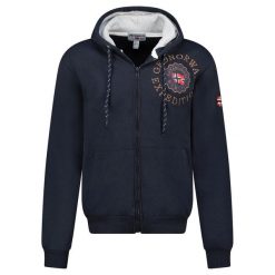 Bluza męska Geographical Norway GEGANTO NAVY, granatowa. Niebieskie bluzy męskie Geographical Norway, m, bez wzorów, z bawełny, bez kaptura. Za 169.00 zł.
