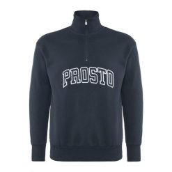 Bluza męska PROSTO Half Zip Mobi. Niebieskie bluzy męskie Prosto., m, bez wzorów, bez kaptura. Za 259.99 zł.