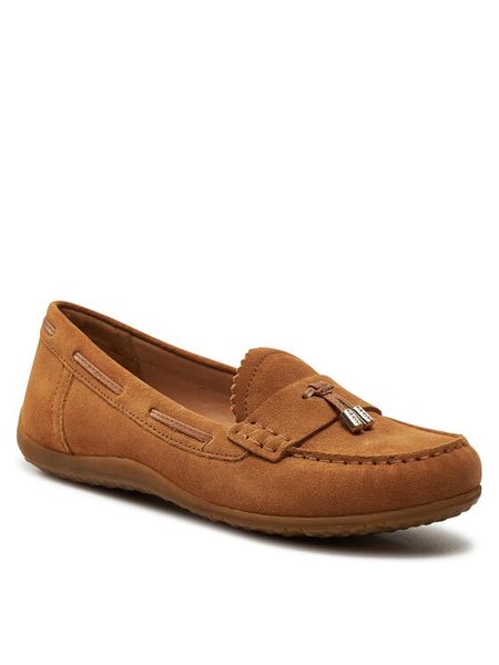 Geox Mokasyny D Vega Moc D35DNA 00022 C6001 Brązowy. Brązowe mokasyny damskie Geox, ze skóry. Za 259.99 zł.