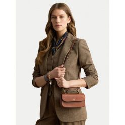 Torebka LAUREN RALPH LAUREN. Brązowe listonoszki damskie Lauren Ralph Lauren, bez wzorów, bez dodatków. Za 989.99 zł.