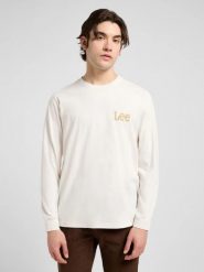 MESKA KOSZULKA LEE LS WOBBLY LEE TEE ECRU 112370507. Bluzki z długim rękawem męskie Lee, m, bez wzorów, bez kołnierzyka. Za 119.99 zł.