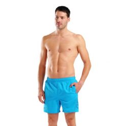 Spodenki kąpielowe męskie Arena Fundamentals Arena Logo Boxer R. Niebieskie krótkie spodenki sportowe męskie Arena, m, bez wzorów, z poliesteru, do pływania. Za 119.99 zł.
