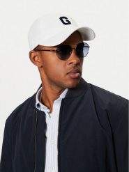 Guess Jeans Czapka z daszkiem M5RZ16 WF8V1 Biały. Białe rękawiczki męskie Guess Jeans, z aplikacjami, z bawełny. Za 99.99 zł.