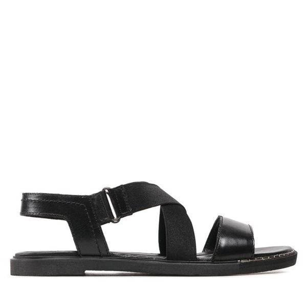 Sandały Lasocki. Czarne sandały damskie Lasocki, bez wzorów, bez obcasa, na płaskiej podeszwie, bez zapięcia. Za 179.99 zł.
