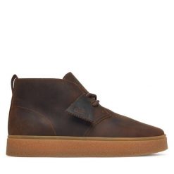 Trzewiki Clarks. Brązowe botki męskie Clarks, bez wzorów, bez zapięcia. Za 519.99 zł.