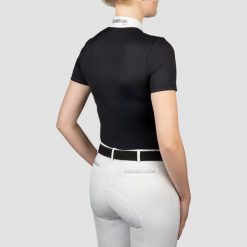 Damska koszulka polo na zawody EQPRO Sabrina. Czarne koszulki sportowe damskie Horka, xl, bez wzorów, z materiału, bez kołnierzyka, bez ramiączek, na fitness i siłownię. Za 211.00 zł.