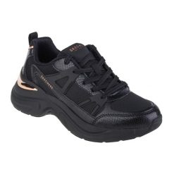 Buty sportowe Sneakersy damskie, Skechers Hazel-Faye. Czarne obuwie sportowe damskie Skechers, bez wzorów, trekkingowe, Skechers Sport. Za 329.99 zł.