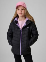 4F Kurtka z wypełnieniem syntetycznym dziewczęca - czarna 158 (12-13 lat). Czarne kurtki i płaszcze dla dziewczynek 4f, bez wzorów, z materiału, bez kaptura. Za 159.99 zł.