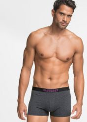 Bokserki o dopasowanym fasonie z bawełną (7 par). Szare bokserki męskie bonprix, l, bez wzorów, z bawełny. Za 142.99 zł.