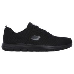Trenerzy damscy Skechers Work Relaxed Fit: Ghenter-Bronaugh SR. Czarne obuwie sportowe damskie Skechers, bez wzorów, z gumy, trekkingowe, Skechers Sport. W wyprzedaży za 295.50 zł.