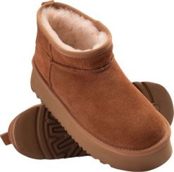 Damskie buty zimowe brązowe botki skóra zamszowa Fitanu Kanak W rozmiar 38. Brązowe botki damskie Fitanu, na zimę, ze skóry, bez obcasa, bez zapięcia. Za 279.14 zł.